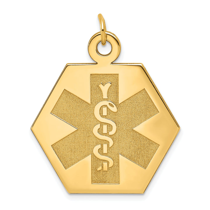 14k Yellow Gold Medical Alert Pendant