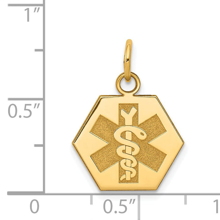 14k Yellow Gold Medical Alert Pendant