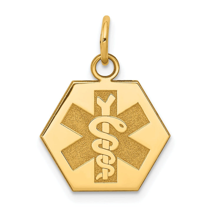 14k Yellow Gold Medical Alert Pendant