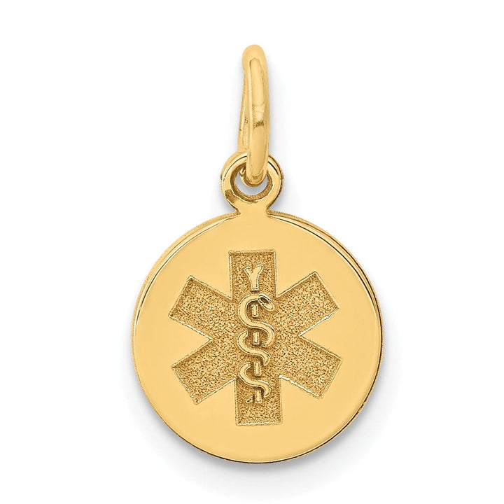 14k Yellow Gold Medical Alert Pendant