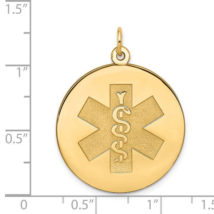 14k Yellow Gold Medical Alert Pendant