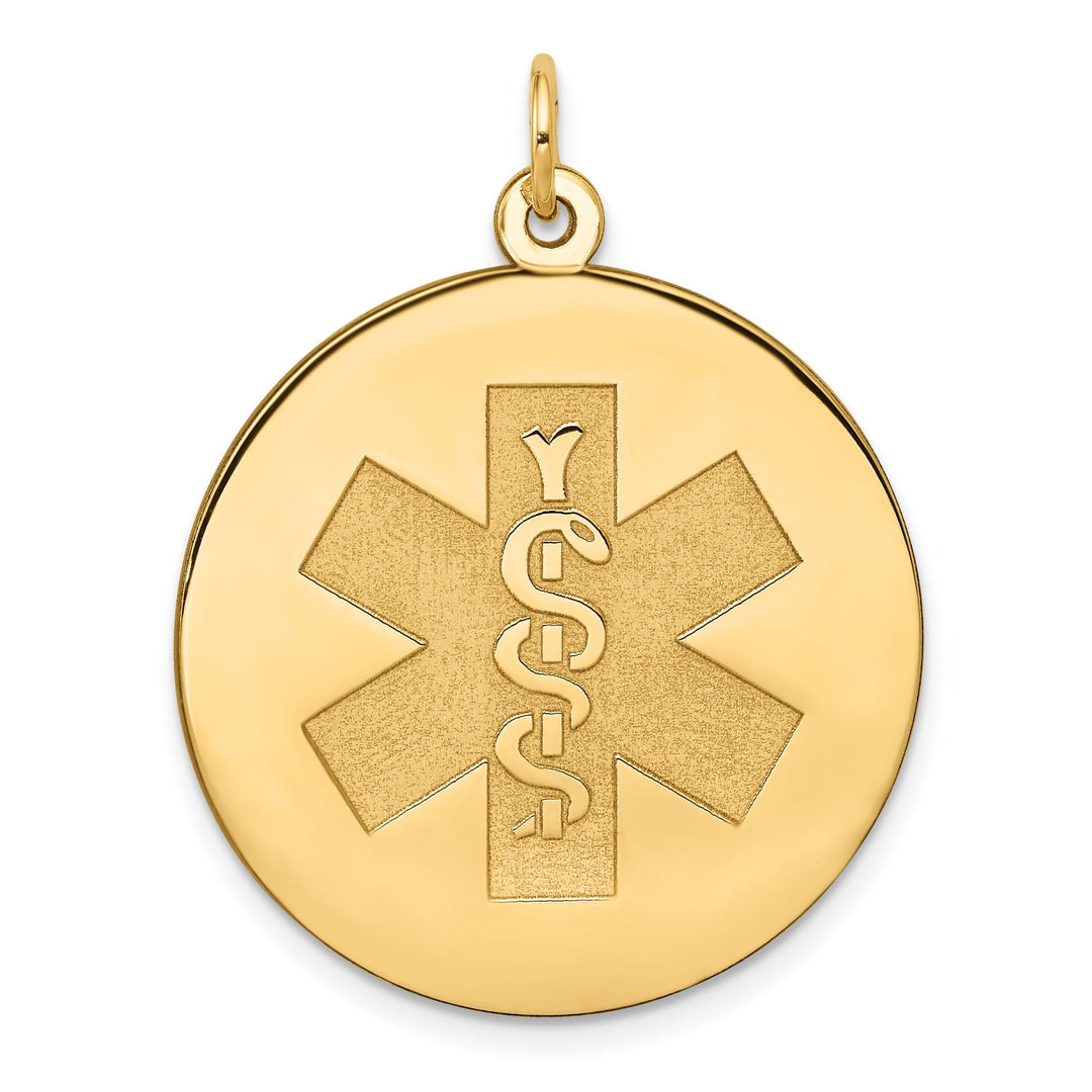 14k Yellow Gold Medical Alert Pendant