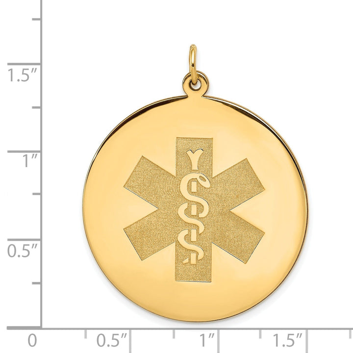 14k Yellow Gold Medical Alert ID Pendant