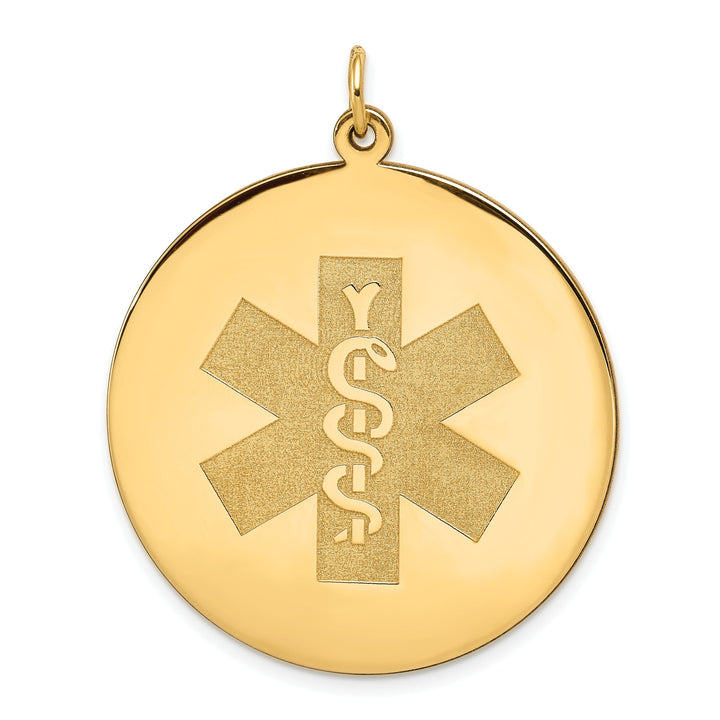 14k Yellow Gold Medical Alert ID Pendant