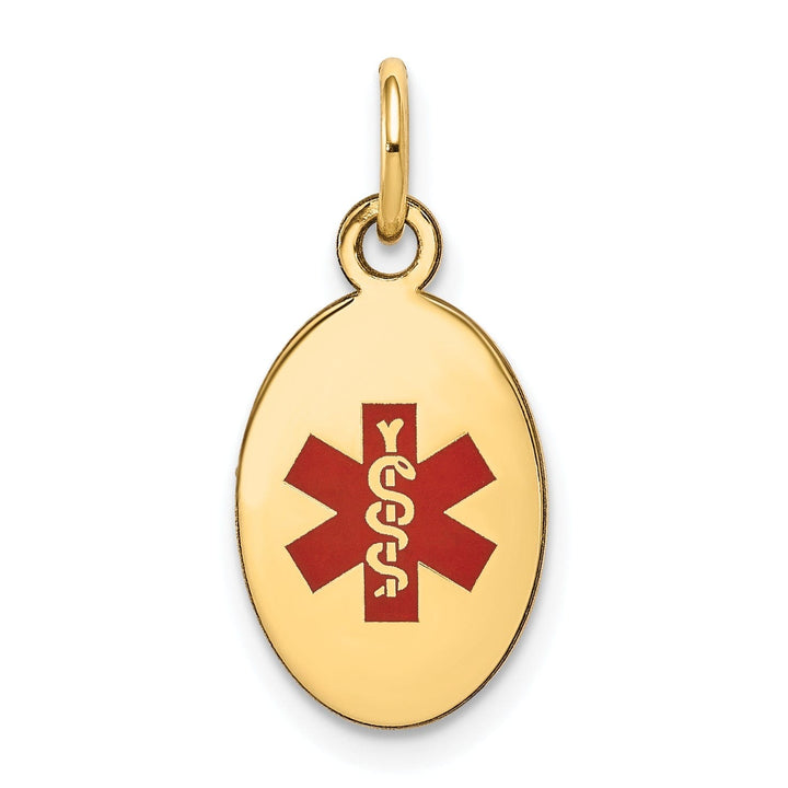 14k Yellow Gold Medical Alert ID Charm Pendant