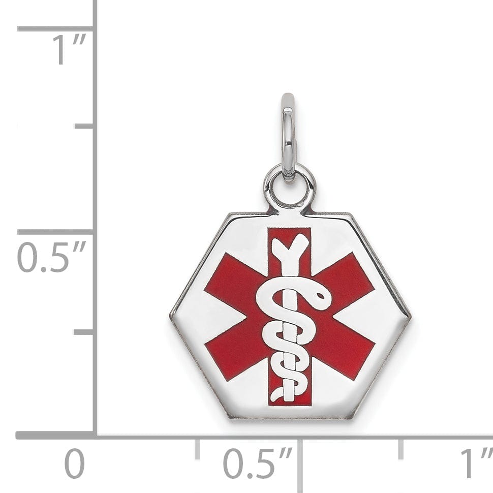 14k White Gold Medical Alert ID Charm Pendants