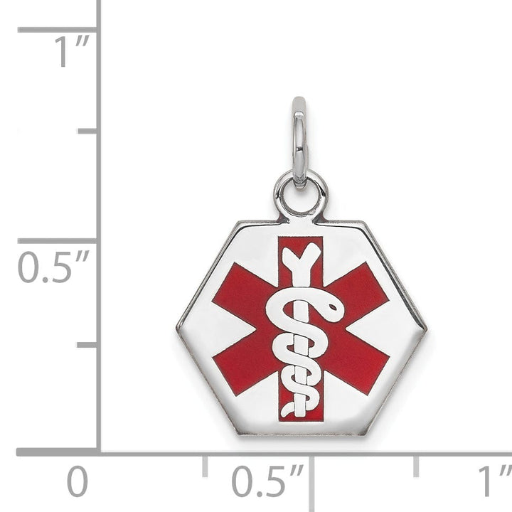 14k White Gold Medical Alert ID Charm Pendants