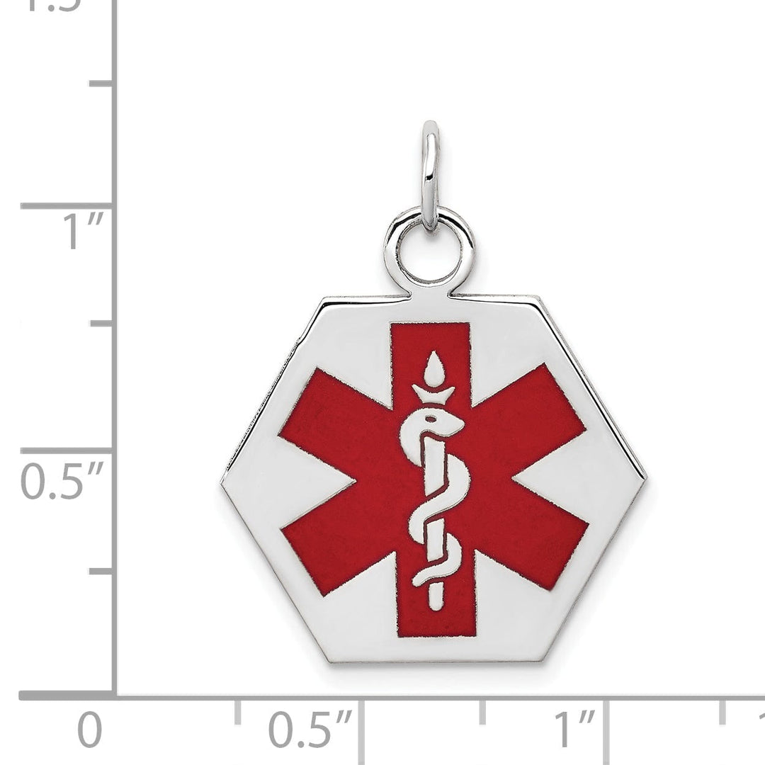 14k White Gold Medical Alert ID Charm Pendants