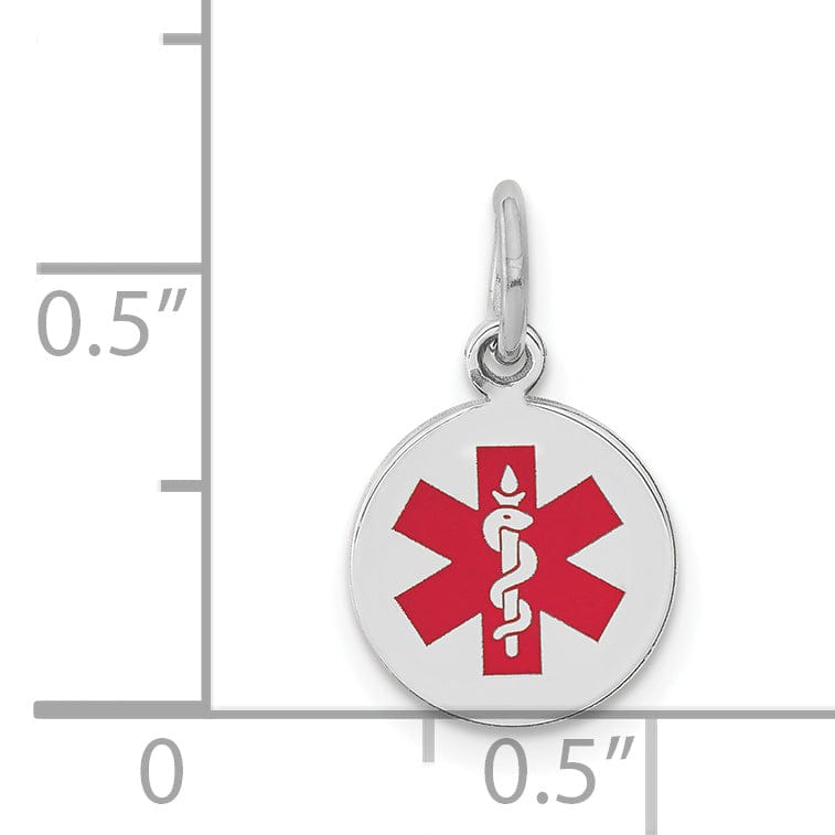 14k White Gold Medical Alert ID Charm Pendants