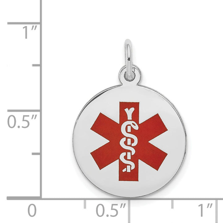 14k White Gold Medical Alert ID Charm Pendants