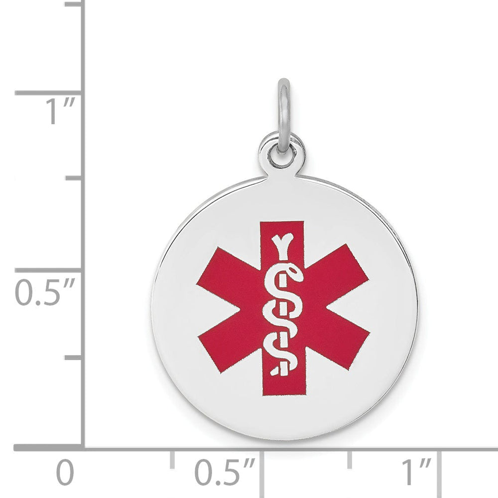 14k White Gold Medical Alert ID Charm Pendants