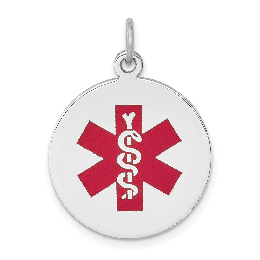 14k White Gold Medical Alert ID Charm Pendants