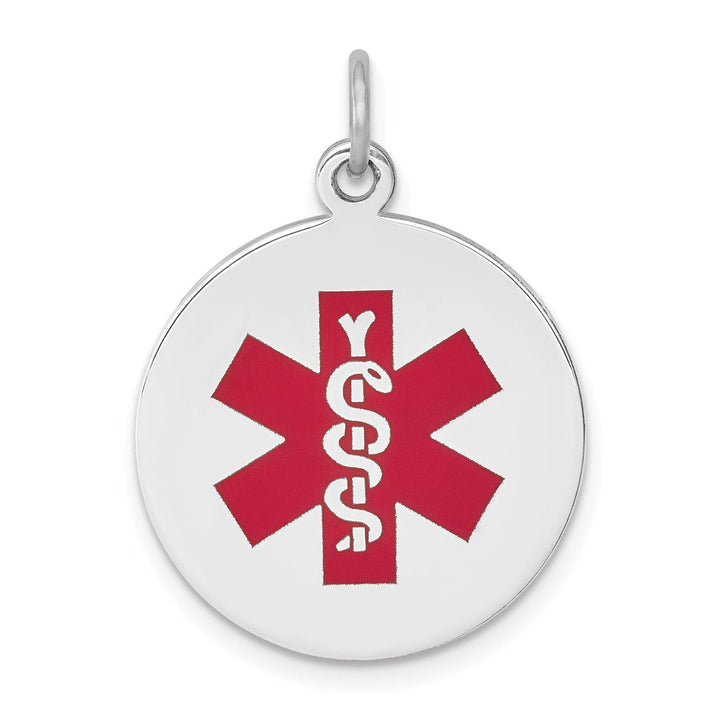 14k White Gold Medical Alert ID Charm Pendants