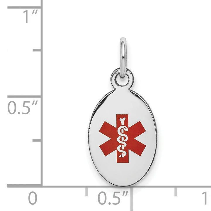 14k White Gold Medical Alert ID Charm Pendants