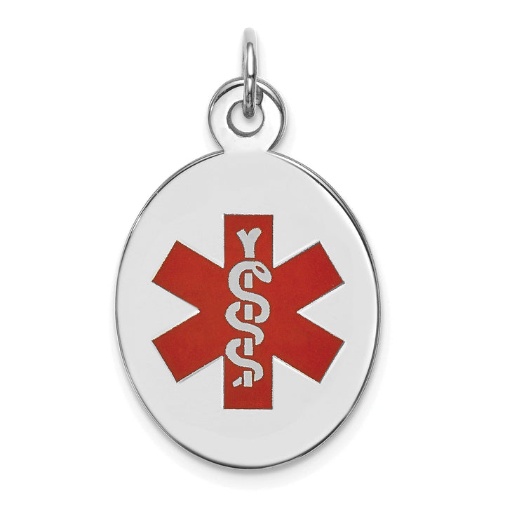 14k White Gold Medical Alert ID Charm Pendants