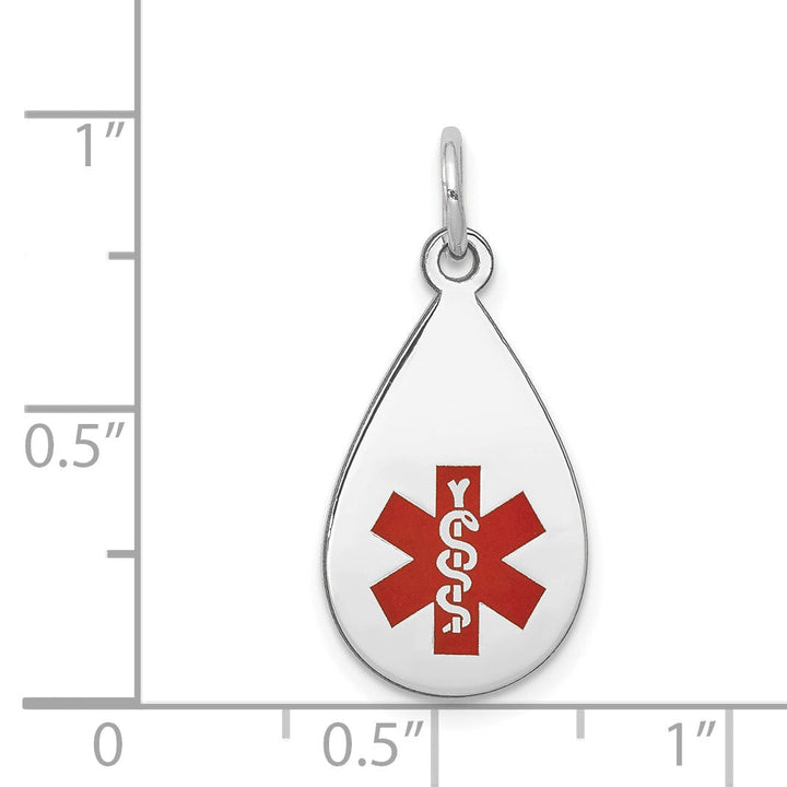 14k White Gold Medical Alert ID Charm Pendants