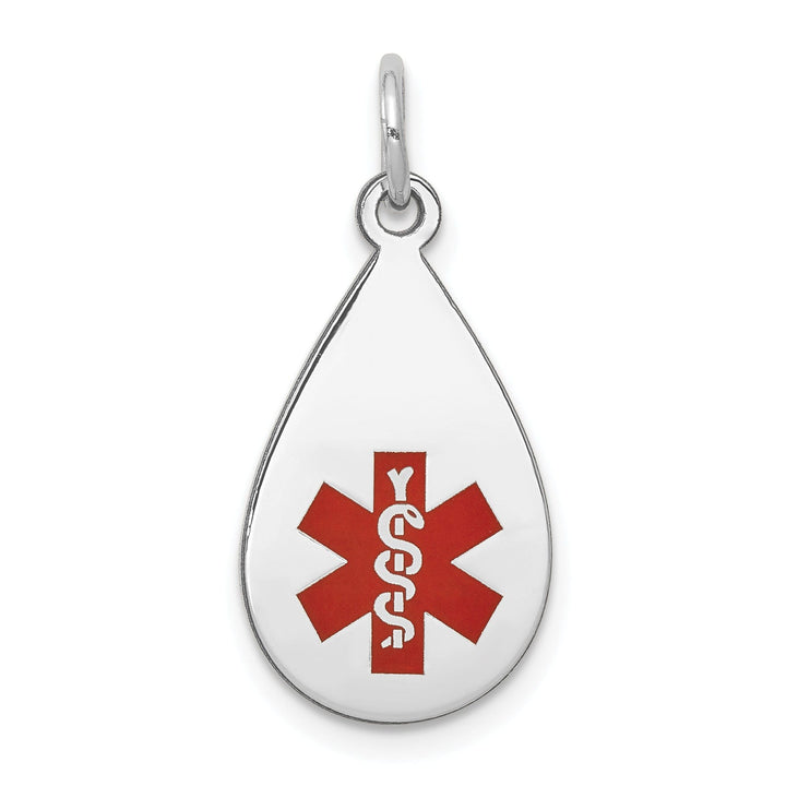 14k White Gold Medical Alert ID Charm Pendants