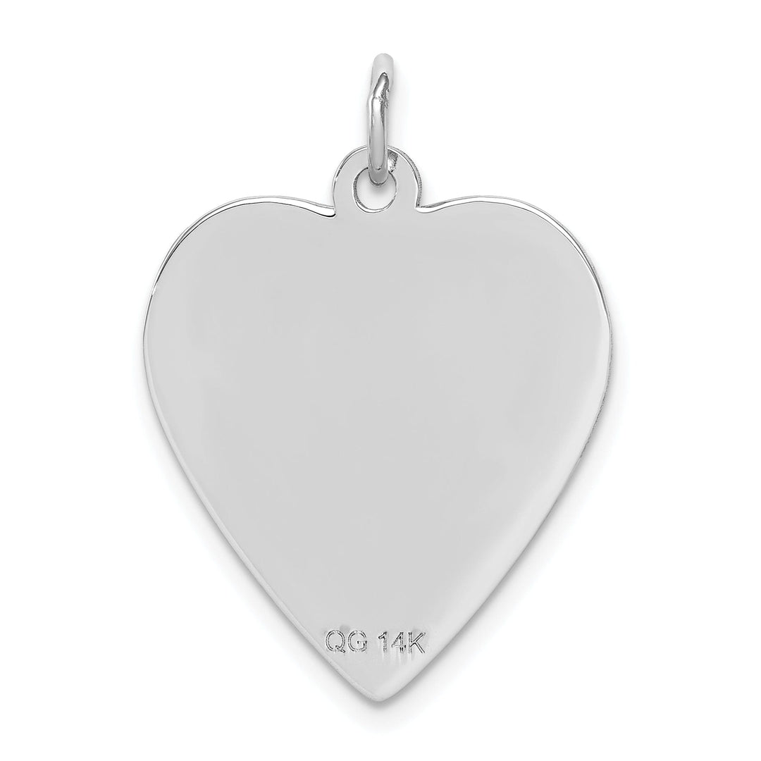 14k White Gold Heart Shaped Medical Alert Pendant