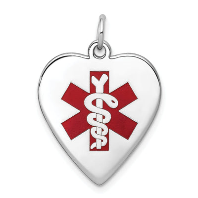 14k White Gold Heart Shaped Medical Alert Pendant at $ 320.14 only from Jewelryshopping.com