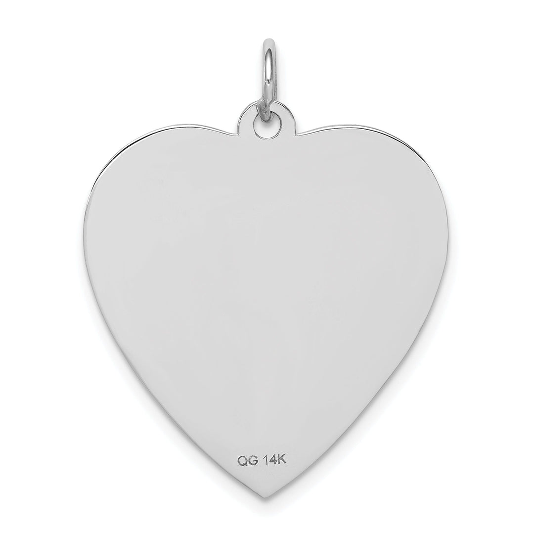 14k White Gold Heart Shaped Medical Alert Pendant