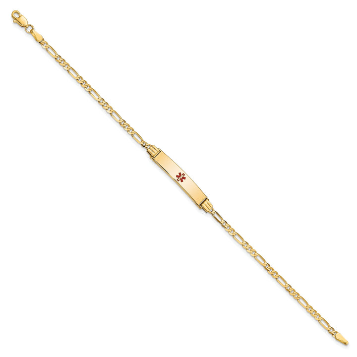 14K Yellow Gold Figaro Link Medical ID Bracelet