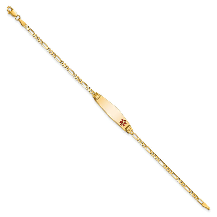 14K Yellow Gold Figaro Link Medical ID Bracelet