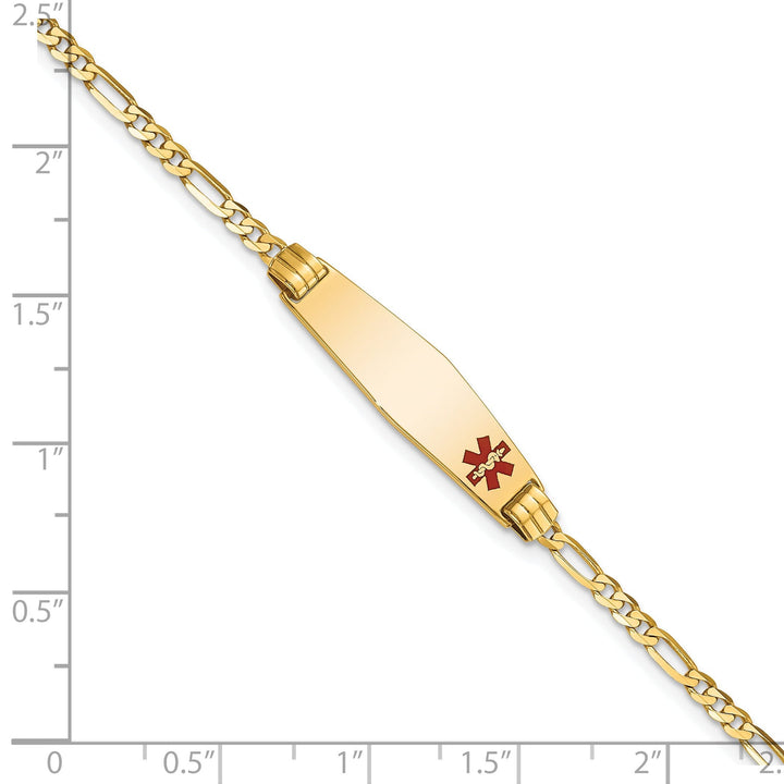 14K Yellow Gold Figaro Link Medical ID Bracelet