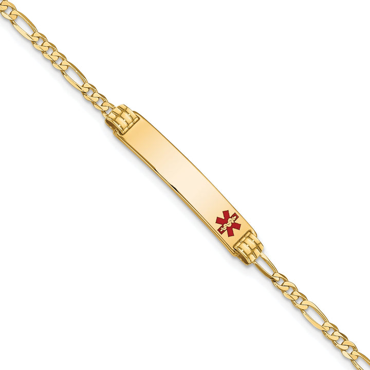 14K Yellow Gold Figaro Link Medical ID Bracelet