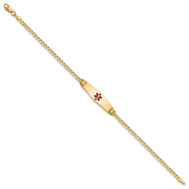 14K Yellow Gold Curb Link Medical ID Bracelet