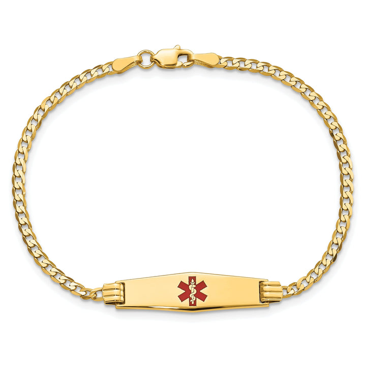 14K Yellow Gold Curb Link Medical ID Bracelet