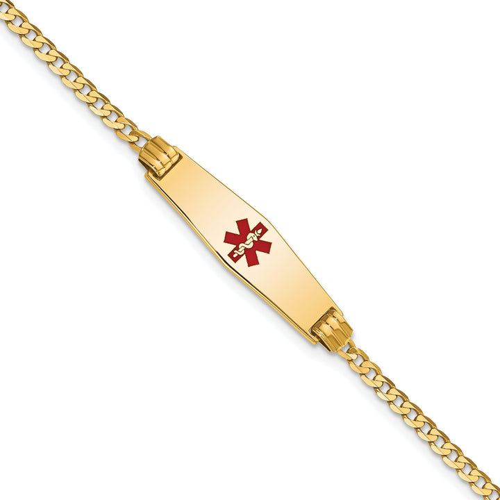 14K Yellow Gold Curb Link Medical ID Bracelet