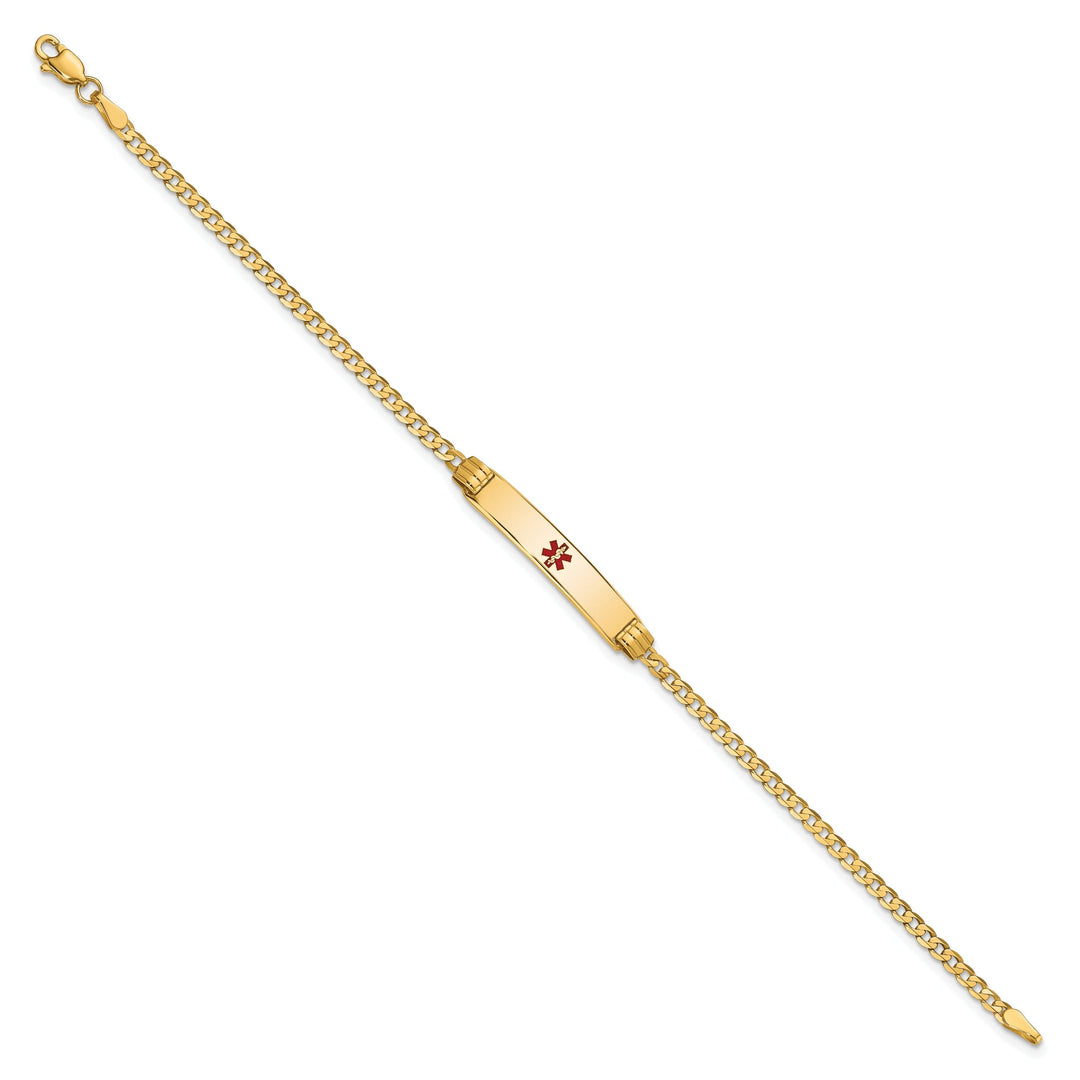 14K Yellow Gold Curb Link Medical ID Bracelet