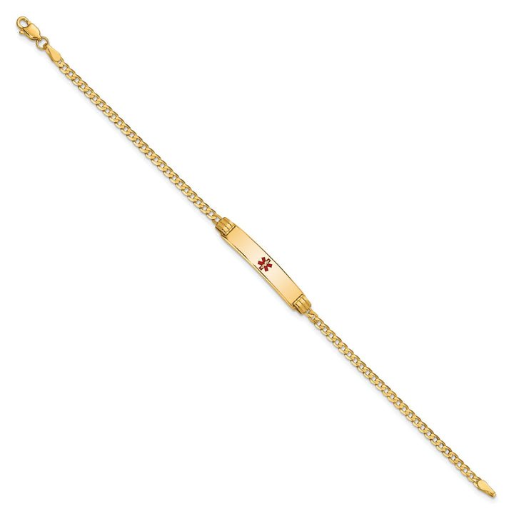 14K Yellow Gold Curb Link Medical ID Bracelet