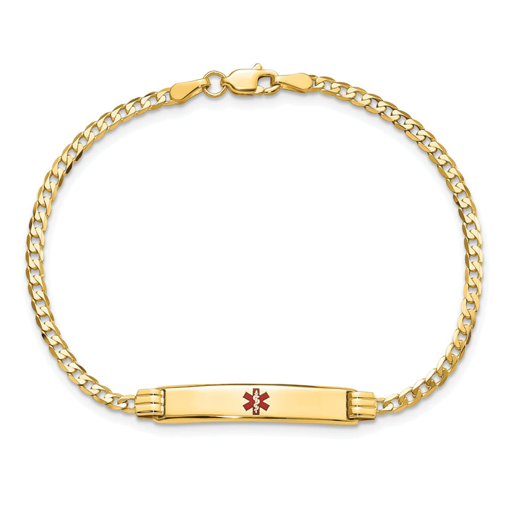 14K Yellow Gold Curb Link Medical ID Bracelet