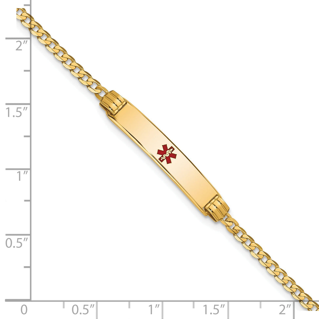 14K Yellow Gold Curb Link Medical ID Bracelet