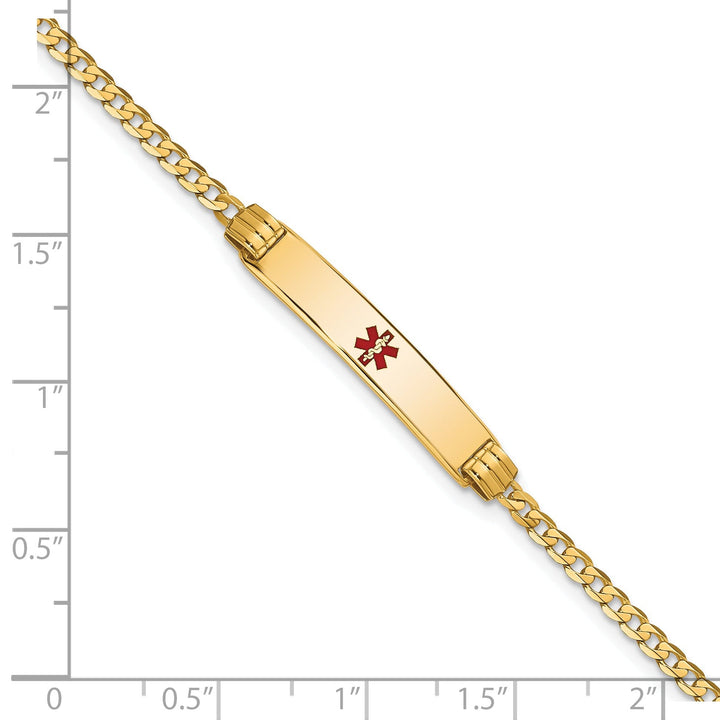 14K Yellow Gold Curb Link Medical ID Bracelet