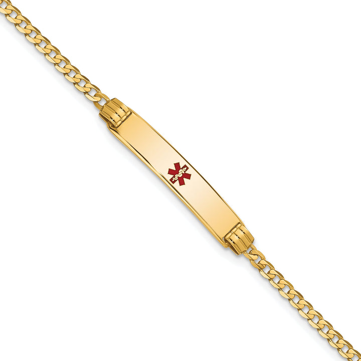 14K Yellow Gold Curb Link Medical ID Bracelet