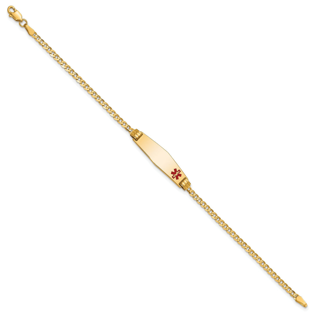 14K Yellow Gold Curb Link Medical ID Bracelet