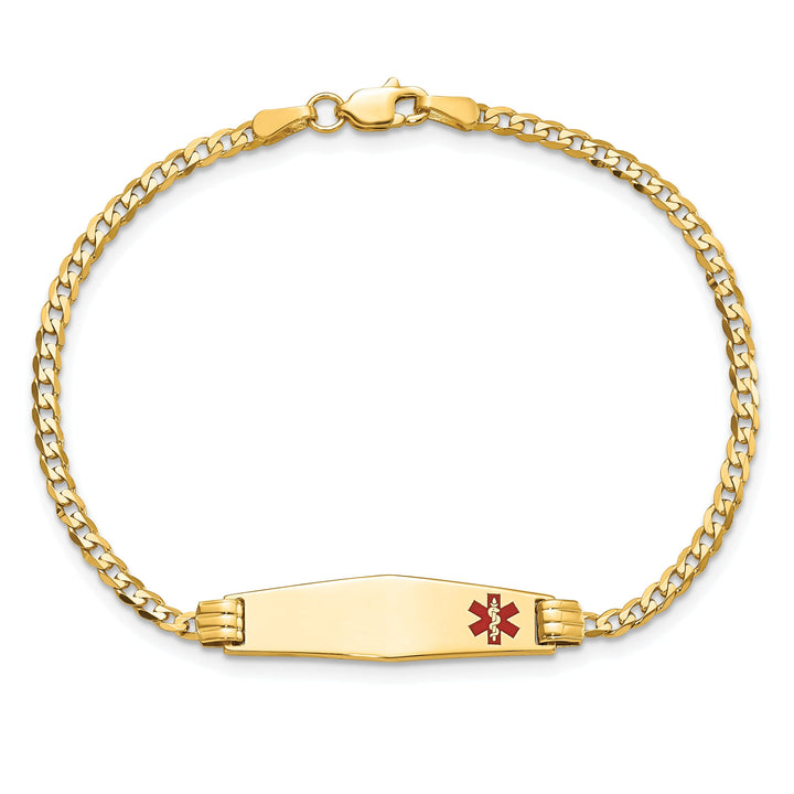 14K Yellow Gold Curb Link Medical ID Bracelet