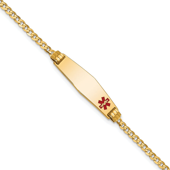 14K Yellow Gold Curb Link Medical ID Bracelet