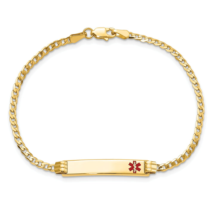 14K Yellow Gold Curb Link Medical ID Bracelet