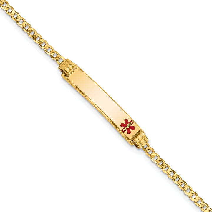 14K Yellow Gold Curb Link Medical ID Bracelet