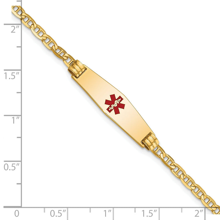 14K Yellow Gold Anchor Link Medical ID Bracelet