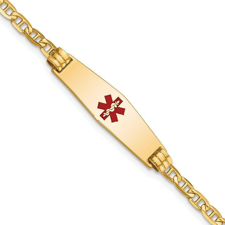 14K Yellow Gold Anchor Link Medical ID Bracelet