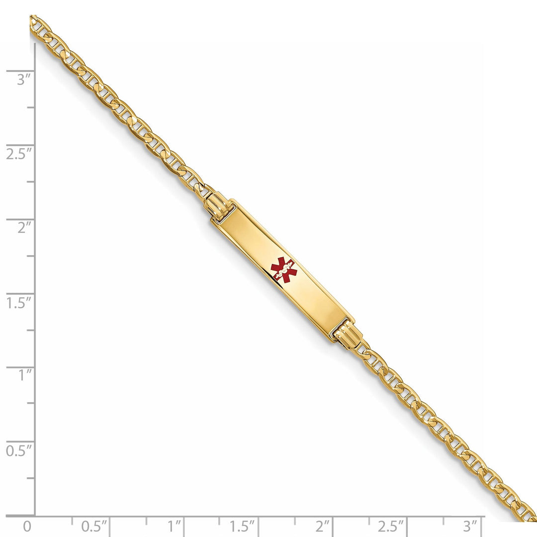 14K Yellow Gold Anchor Childrens ID Bracelet