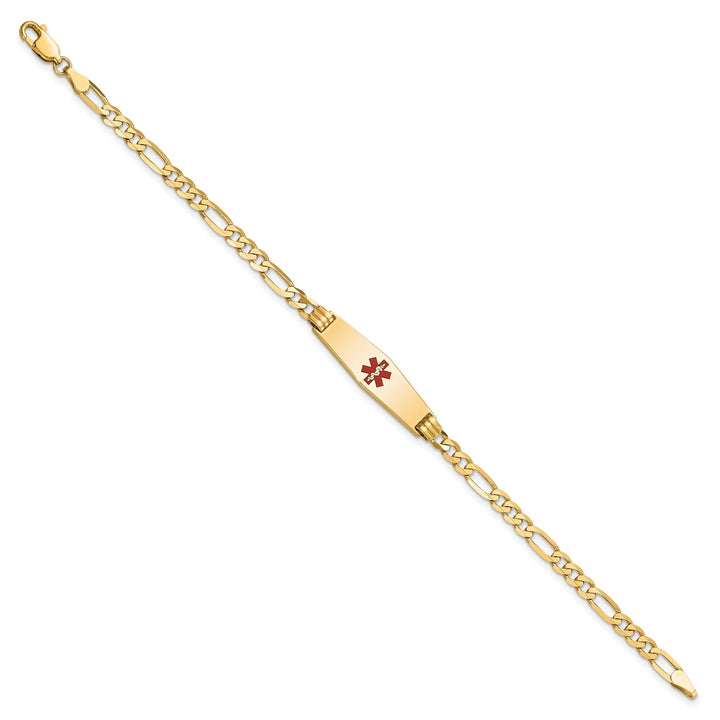 14K Yellow Gold Figaro Link Medical ID Bracelet