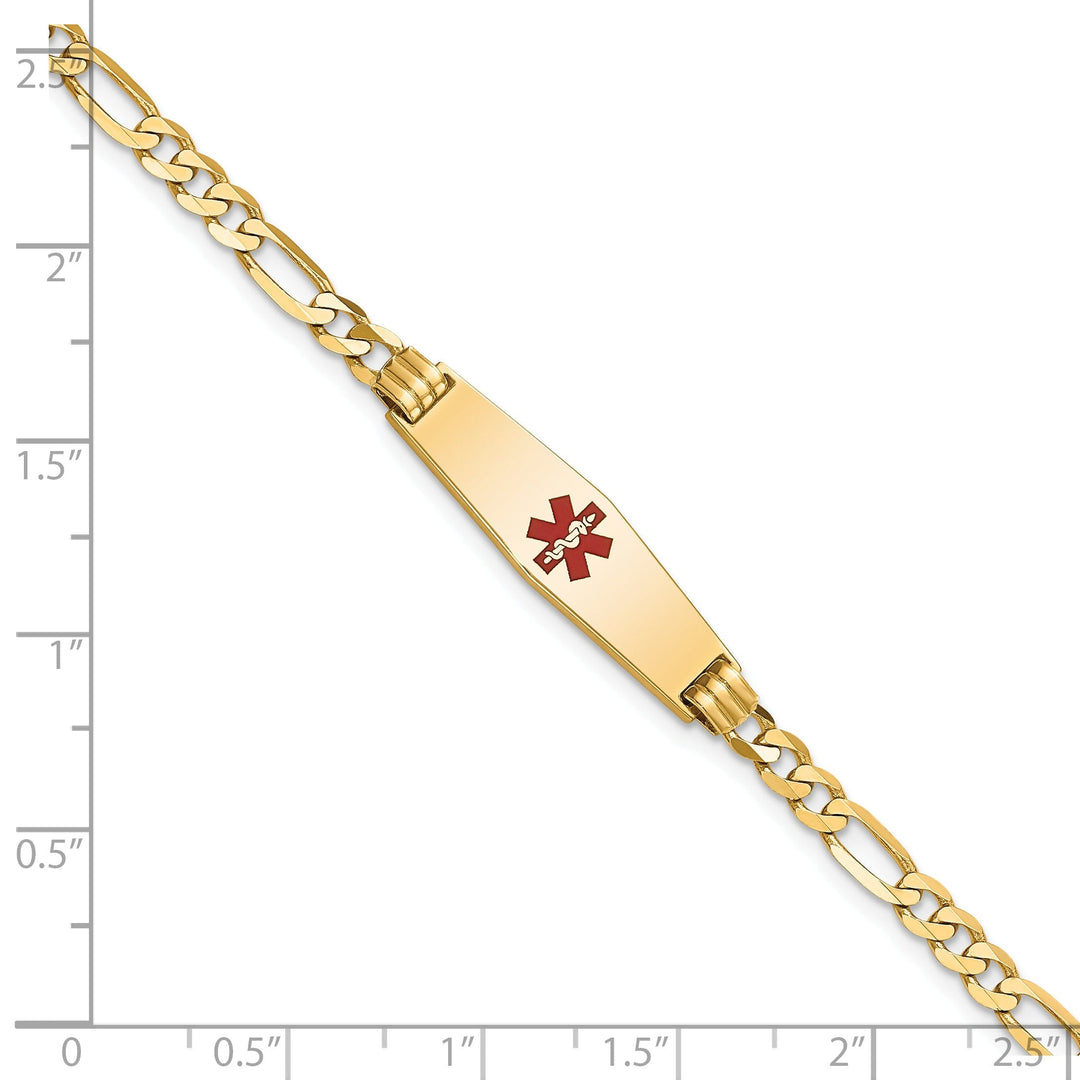 14K Yellow Gold Figaro Link Medical ID Bracelet