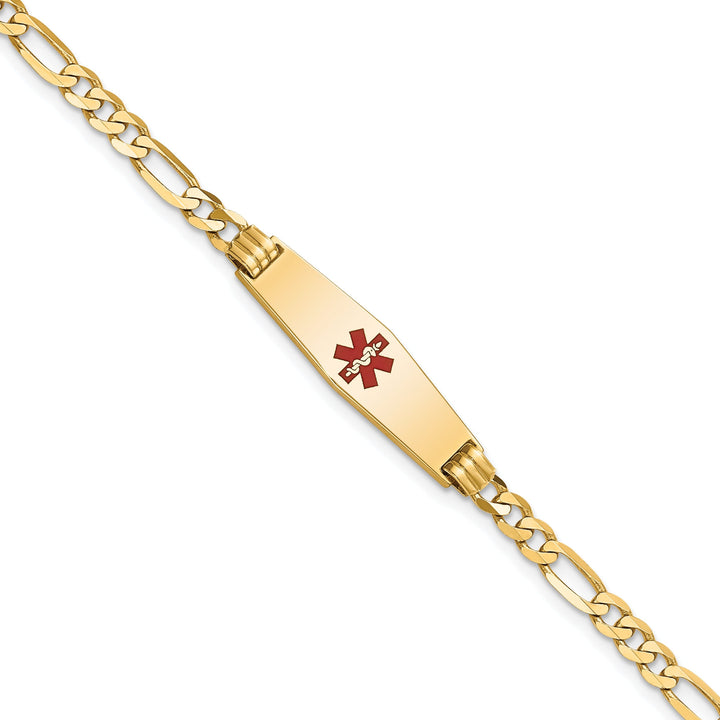 14K Yellow Gold Figaro Link Medical ID Bracelet