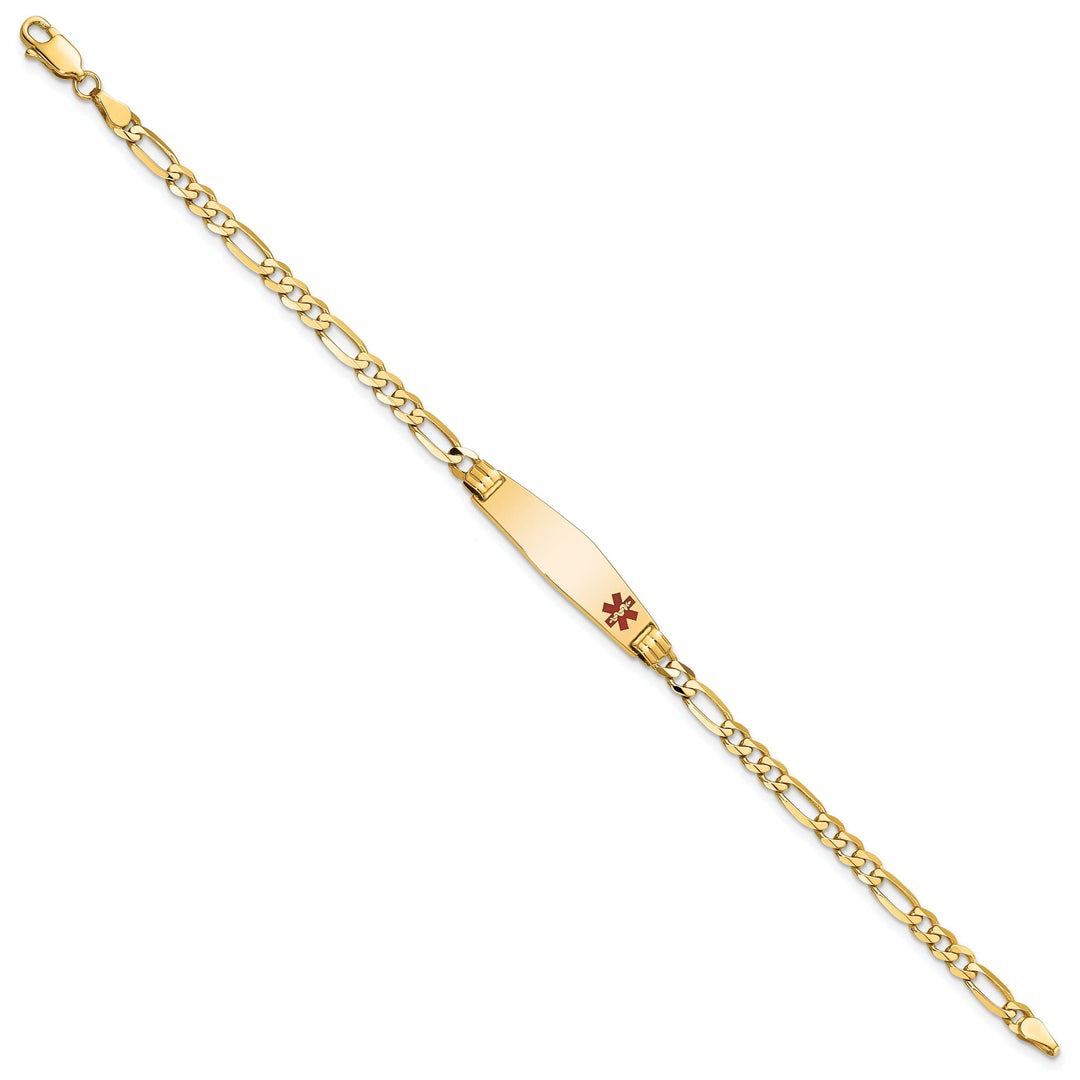 14K Yellow Gold Figaro Link Medical ID Bracelet