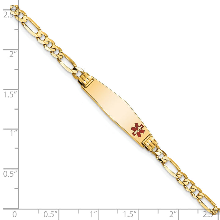 14K Yellow Gold Figaro Link Medical ID Bracelet